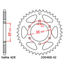 Chain and Sprocket Set compatible for Kawasaki BN 125 A Eliminator 125 04-07, chain RK PC 428 SB 130, open