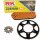 Chain and Sprocket Set compatible for Kawasaki BN 125 A Eliminator 125 04-07, chain RK PC 428 SB 130, open