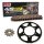 Chain and Sprocket Set compatible for  Kawasaki KDX 125 B 90-99, Chain RK GB 428 MXZ 132, open, GOLD, 15/52