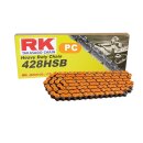 Kettensatz geeignet für Kawasaki KDX 125 B 90-99  Kette RK PC 428 HSB 132  offen  ORANGE  15/52