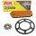 Chain and Sprocket Set compatible for Kawasaki KLX 125 B 03-06, chain RK PC 428 SB 130, open, ORANGE, 14