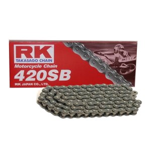 Motorcycle Chain RK 420 with 130 Links and Clip  Connecting Link  open