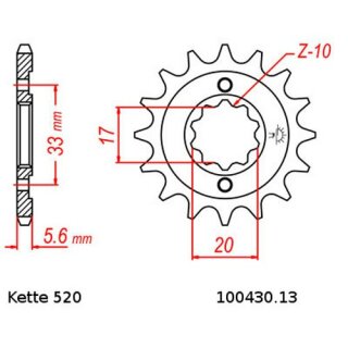 Kettensatz geeignet fr Kawasaki KX 250 F 04-05  Kette RK GB 520 EXW 114  offen  GOLD  13/48