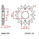 Steel front sprocket with pitch 520 and 13 teeth JTF1321.13