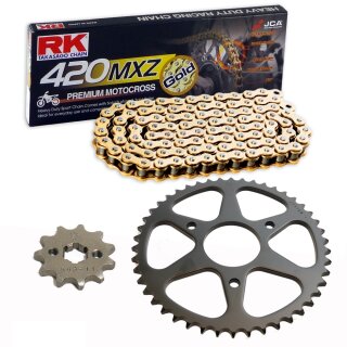 Kettensatz geeignet für Kawasaki KDX 50 03-06 RKGB 420 MXZ 78  offen  GOLD  13/28