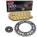 Kettensatz geeignet für KTM EXC 125 Racing 2000  Kette RK GB 520 MXU 118  offen  GOLD  14/38