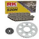 Chain and Sprocket Set compatible for KTM Duke 200 12-13, chain RK 520H 114, open, 14/42