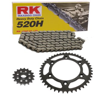 Chain and Sprocket Set compatible for KTM EXC 250 Racing 05-06, chain RK 520H 118, open, 14/40