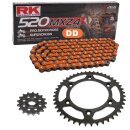 Chain and Sprocket Set  KTM EXC 400 Racing 00-11  Chain RK DD 520 MXZ4 118  open  ORANGE 15/45