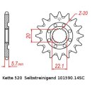 Steel front sprocket self-cleaning with pitch 520 and 14...