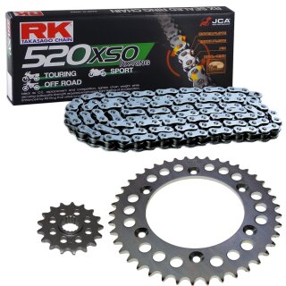 Chain and Sprocket Set compatible for KTM Duke 620 94-98 Chain RK 520 XSO 108 open 17/38